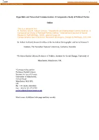 1 Hyperlinks and Networked Communication: a Comparative