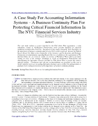 A Case Study for Accounting Information Systems