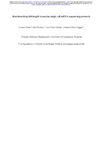 Benchmarking Full-Length Transcript Single Cell Mrna Sequencing Protocols