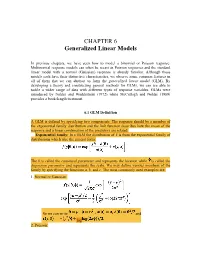 CHAPTER 6 Generalized Linear Models