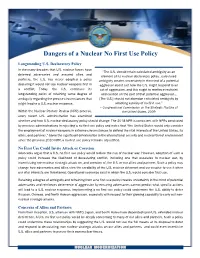 Dangers of a No First Use Policy