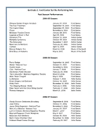 FCPA Previous Season List