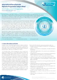 Mathematics: Analysis and Approaches First Assessments for SL and HL—2021