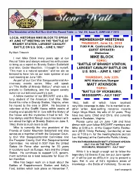 MATT ATKINSON on "The Battle of Brandy Station," Which Was a TOPIC: Prelude to Gettysburg, and the Largest Cavalry Action on Our Beloved Country’S Soil