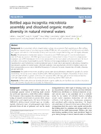 Microbiota Assembly and Dissolved Organic Matter Diversity in Natural Mineral Waters Celine C