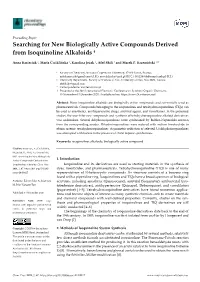 Searching for New Biologically Active Compounds Derived from Isoquinoline Alkaloids †