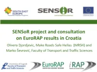 Sensor Project and Consultation on Eurorap Results in Croatia