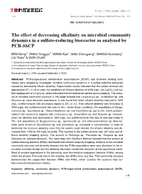 The Effect of Decreasing Alkalinity on Microbial Community Dynamics in a Sulfate-Reducing Bioreactor As Analyzed by PCR-SSCP