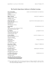 The Need for Open Source Software in Machine Learning