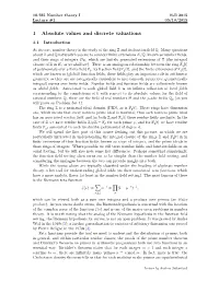Absolute Values and Discrete Valuations