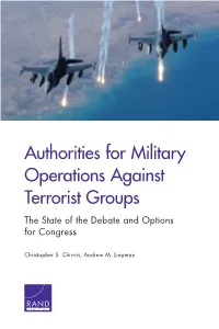 Authorities for Military Operations Against Terrorist Groups the State of the Debate and Options for Congress