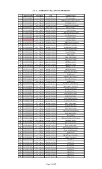 List of Candidates for LPS, Cachar for Verification Page 1 of 50