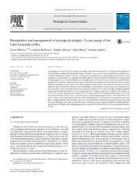 Recognition and Management of Ecological Refugees: a Case Study of the Cape Mountain Zebra