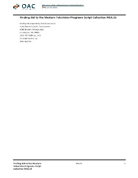 Western Television Programs Script Collection MSA.35