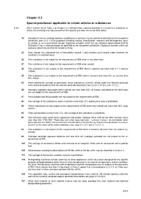 Chapter 3.3 Special Provisions Applicable to Certain Articles Or Substances
