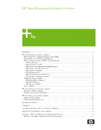 HP Client Management Solutions Overview