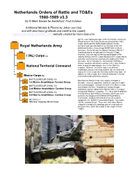 Netherlands Orders of Battle and TO&Es 1980-1989 V3.3 by R Mark Davies for Battlefront: First Echelon