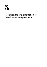 Report on the Implementation of Law Commission Proposals
