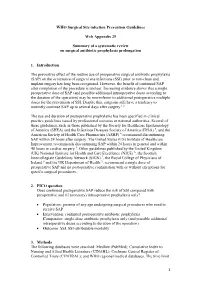 Summary of the Systematic Review on Surgical Antibiotic Prophylaxis