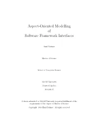 Aspect-Oriented Modelling of Software Framework Interfaces