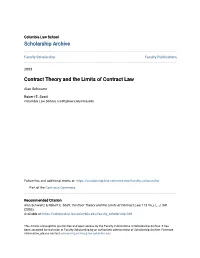 Contract Theory and the Limits of Contract Law