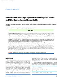 Flexible Video-Endsocopic Injection Sclerotherapy for Second and Third Degree Internal Hemorrhoids