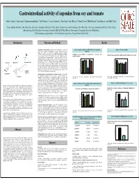 Gastrointestinal Activity of Saponins from Soy and Tomato