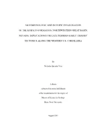Geochronologic and Isotopic Investigation of the Koipato