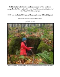 Habitat Characterization and Assessment of the Northern Range Limit of the Regionally Rare Crepidomanes Intricatum in Northeast North America
