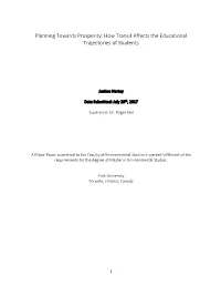 Planning Towards Prosperity: How Transit Affects the Educational Trajectories of Students