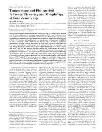 Temperature and Photoperiod Influence Flowering And