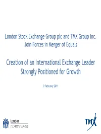 TMX Merger Announcement Presentation 9 February 2011