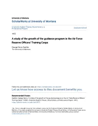 A Study of the Growth of the Guidance Program in the Air Force Reserve Officers' Training Corps" (1955)
