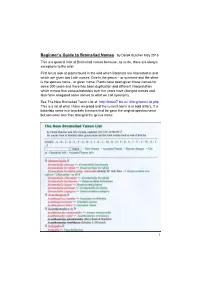 Beginner's Guide to Bromeliad Names by Derek Butcher May 2015