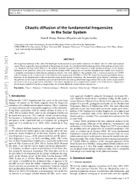 Chaotic Diffusion of the Fundamental Frequencies in the Solar System Nam H