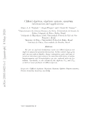 Clifford Algebras, Algebraic Spinors, Quantum Information and Applications