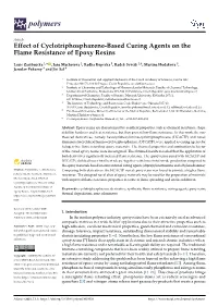 Effect of Cyclotriphosphazene-Based Curing Agents on the Flame Resistance of Epoxy Resins