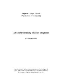 Efficiently Learning Efficient Programs