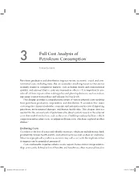 Full Cost Analysis of Petroleum Consumption1