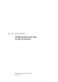 ICP-MS and Elemental Tags for the Life Sciences