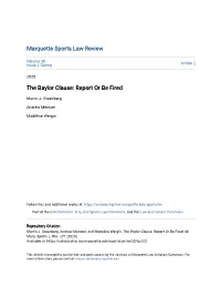 The Baylor Clause: Report Or Be Fired