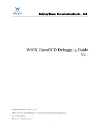 W60X Openocd Debugging Guide