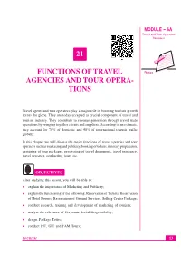 21 Functions of Travel Agencies and Tour