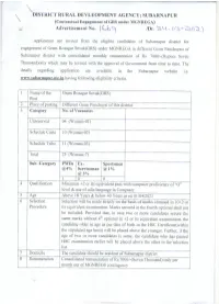 DRDA, Subarnapur Through Registered and Speed Post on Or Before 25/04/2021