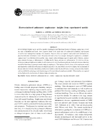 Elastase-Induced Pulmonary Emphysema: Insights from Experimental Models