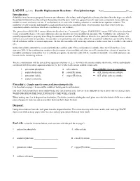 LAD H1 (Pg of ) Double Replacement Reactions