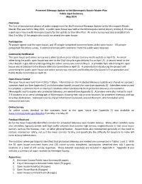 Protected Bikeways Update to the Minneapolis Bicycle Master Plan Public Input Summary May 2014