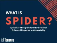 (SPIDER) Open Dialogue on Vulnerability Events