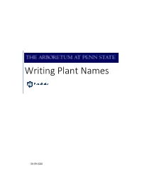 Writing Plant Names