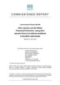 Alien Species and the Water Framework Directive: Using Alien Species Forums to Address Problems in Scottish Catchments